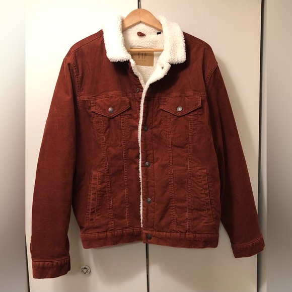 GAP Other - New Without Tags GAP Men’s Sherpa-Lined Icon Corduroy Jacket, Copper, Size XL